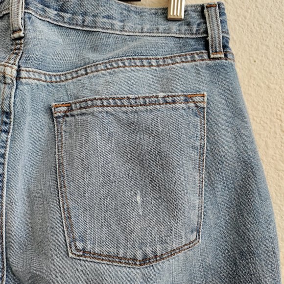 J. Crew Vintage Straight Raw Frayed Jeans High Rise Destroy Size 28R - Picture 8 of 15